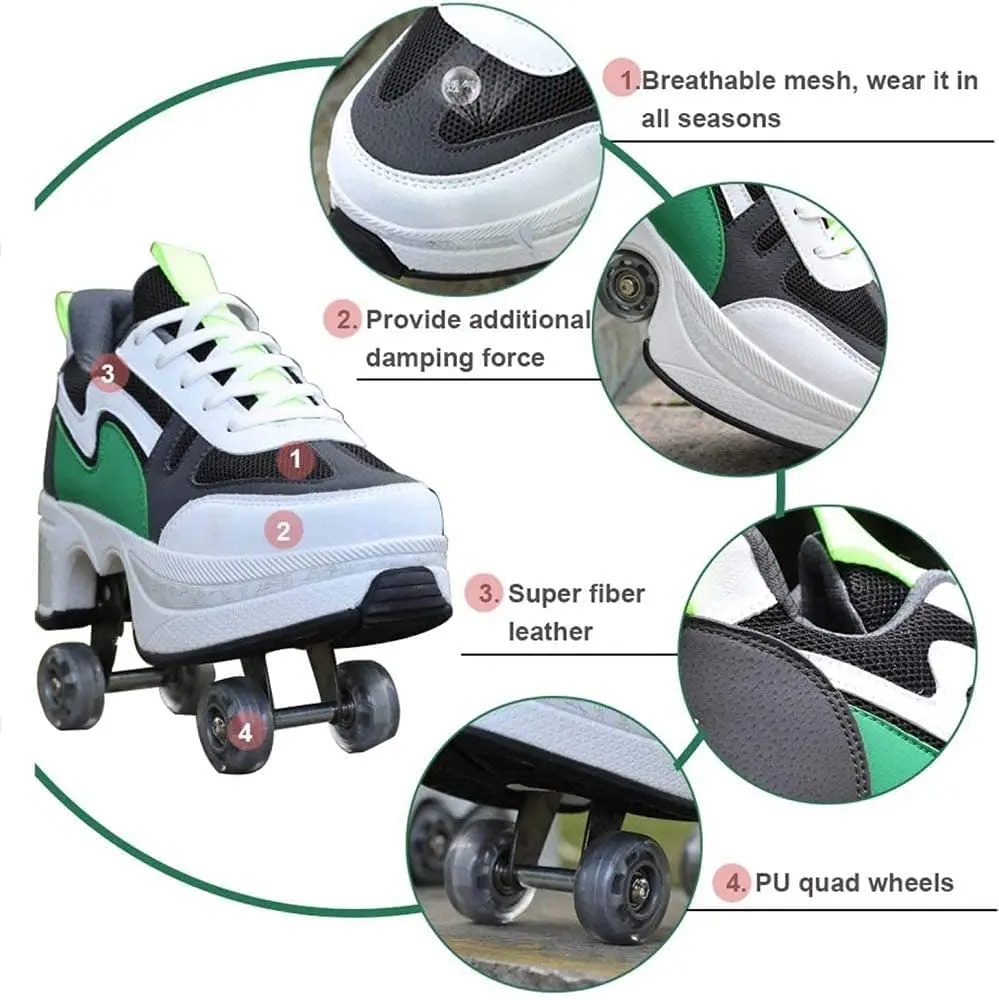 Deform Roller Skates With 4 Wheels Deformation Wheel Shoes Fashion Parkour Sneakers For Kids Rounds Children Of Rounds Walk