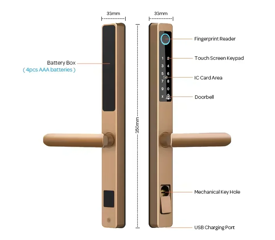 Smart Lock Rfid Card Fingerprint Door Lock Cerradura Inteligente Portable Door Lock