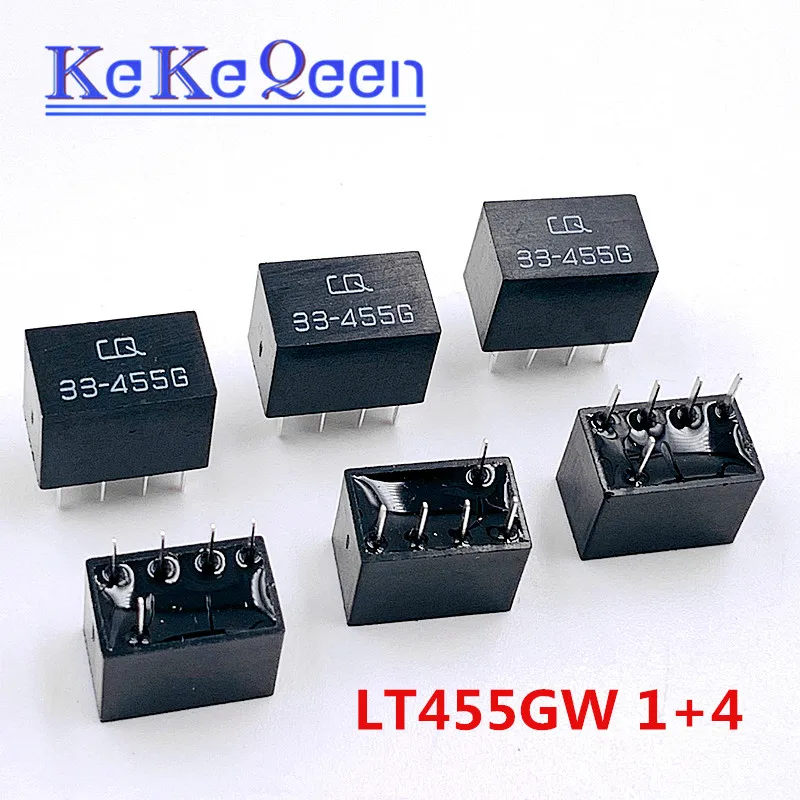 20Pcs/Lot LT455GW LT455G CQ 33-455G 455G LT455 1+4 5Pin DIP-5 455KHz ceramic filter For communication signal relay