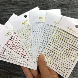 1PCS 3D 26 English Alphabet Number Nail Art Sticker Self-Adhesive Word Small Letter Tattoos Sliders Nail Decals