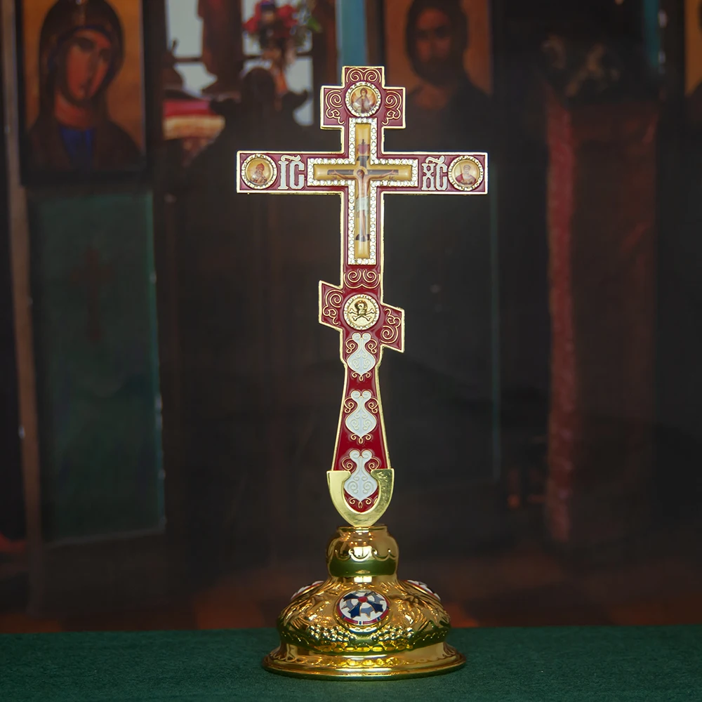 HTISOK Prächtiges Orthodoxes Griechisches Segenskreuz für Kirchendekoration und den persönlichen Gebrauch – Detail 15