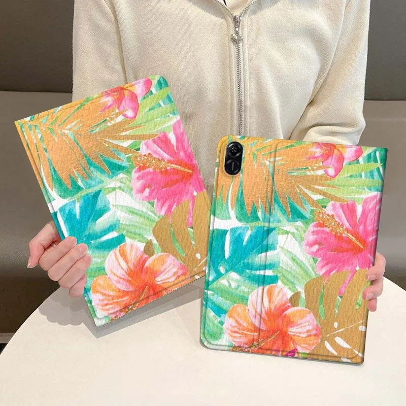 

Tropical Plant Illustration Case For Honor Magic Pad 6 7 X8 V6 V7 Pro V8 X9 8 V8 9 13 X8a 2 V9 GT X9a X9 GT2 13.3 Inch Tablet
