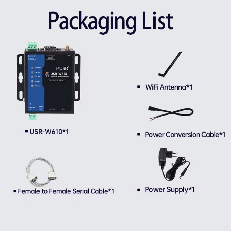 Picture 6: PUSR RS485/RS232 to wifi server Serial to WiFi/Ethernet converter Range up to 400m Bi-directional Modbus Gateway W610(Qualcomm)