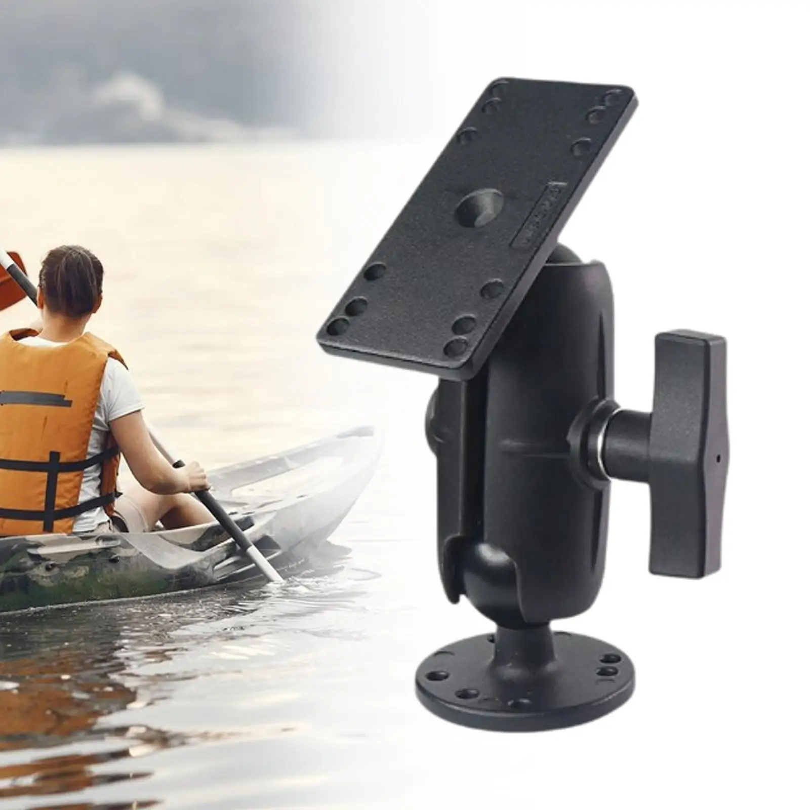 

Fish Finder Mount Stand Rectangle Plate and Round Base Holder for Boat Canoe