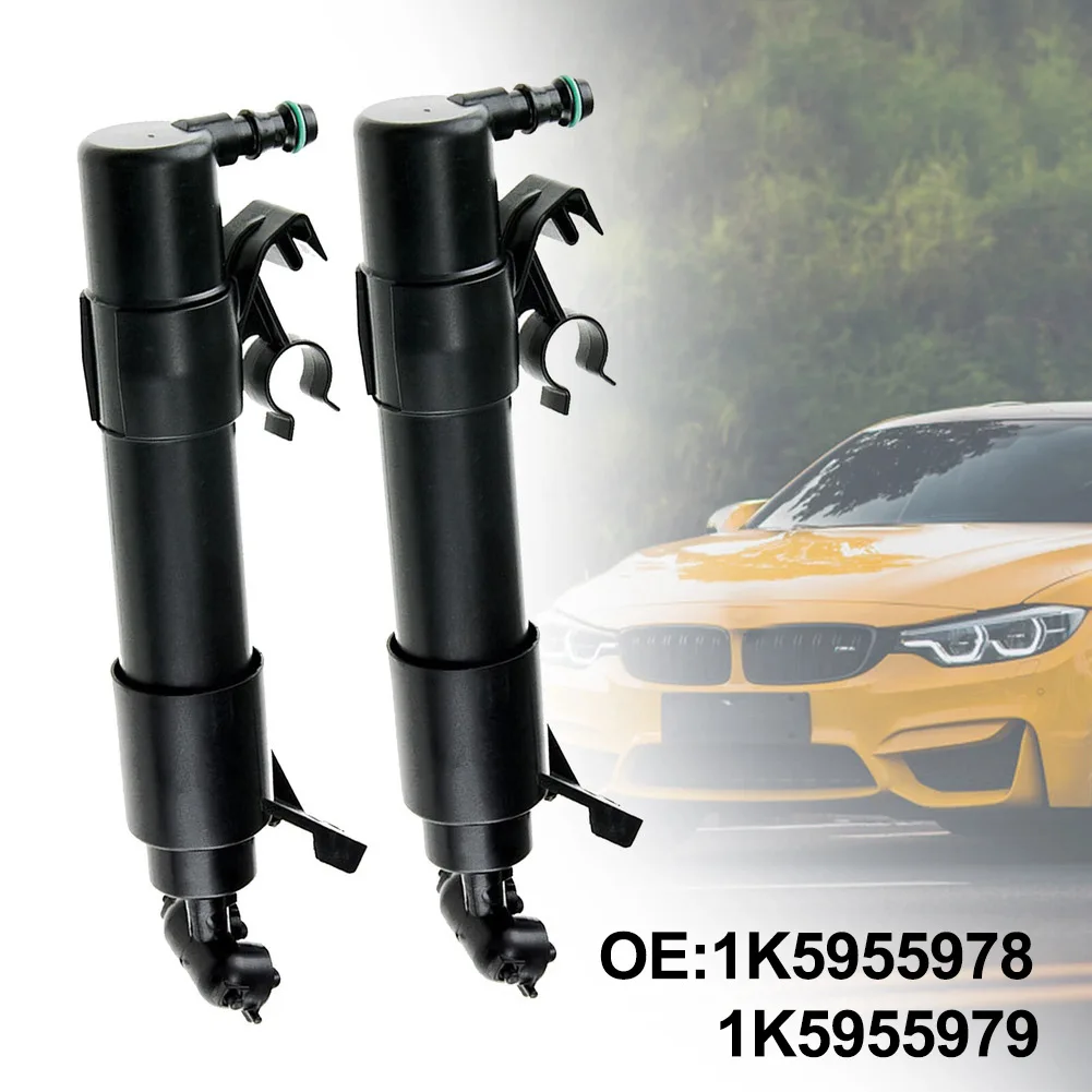 

2pcs Car Black Front RH+LH Headlight Washer Nozzle Spray Jet 1K5955979-LH 1K5955978-RH For Jetta 5 MK5 2006-2011 Accessories