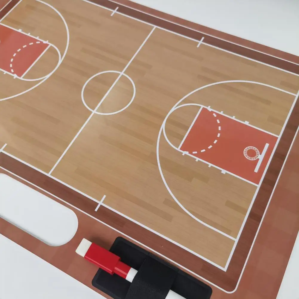 

Dry Erase Clipboard Pvc Basketball Tactics Board Portable Double Basketball Coaching Board with Markers for Coaches for Strategy