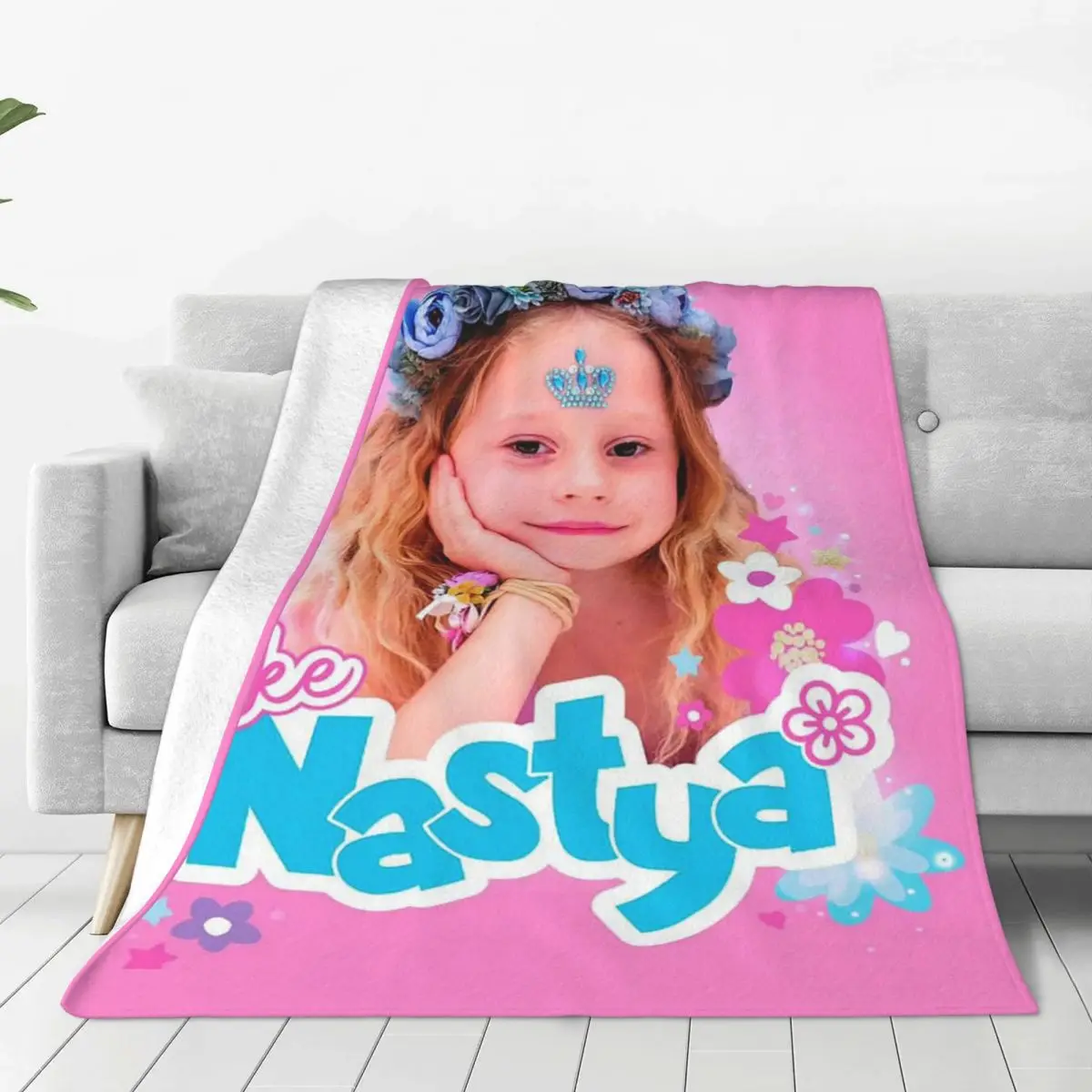 Cute Like Nastya Blankets Coral Fleece Plush Summer Air Conditioning Kawaii Cartoon Throw Blanket for Sofa Car Bedding Throws