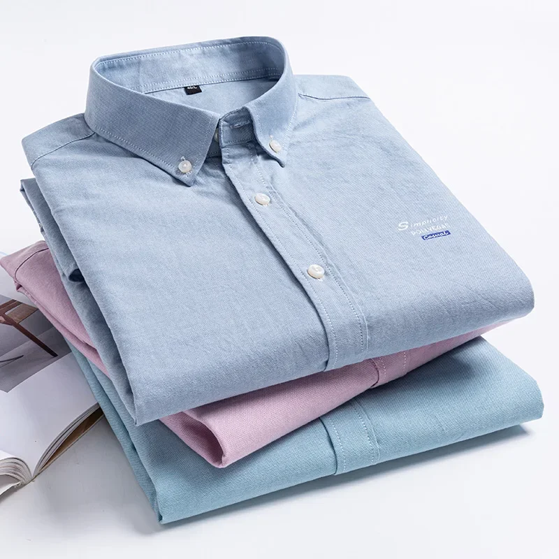 New in shirt fashion korean popular long sleeve shirts for men slim fit plian shirt solid color tops elegants designer clothes