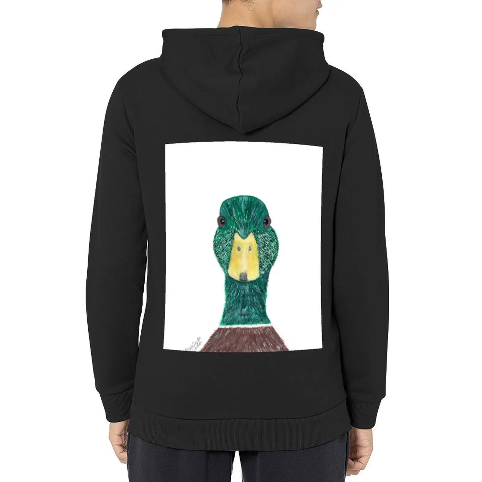 

Wild Green and Brown Male Mallard Duck with Yellow Beak Print...Quack! Hoodie anime clothing clothes for men hoodies for men