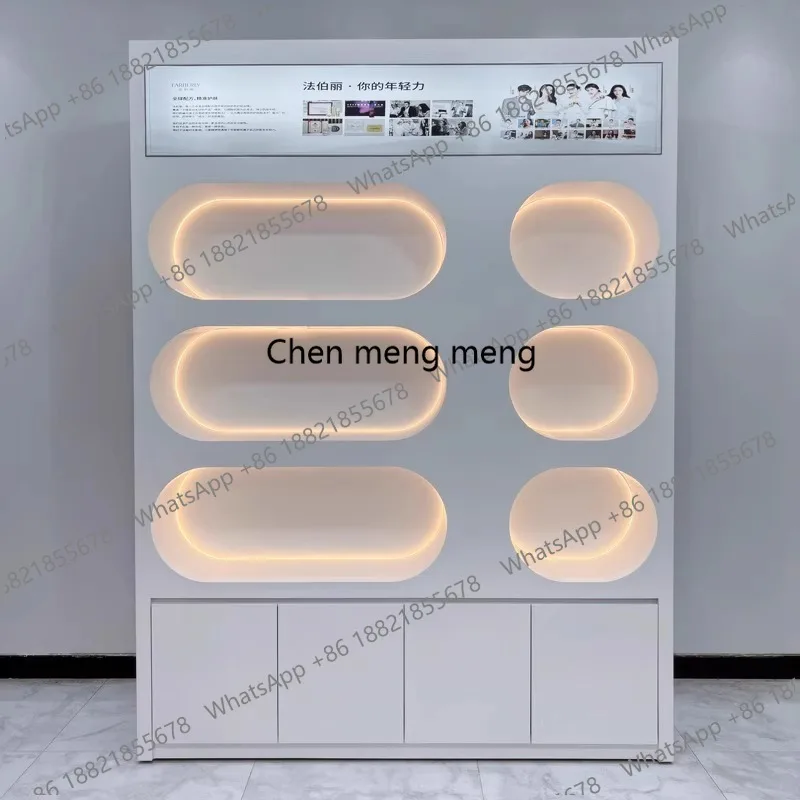 

Simple beauty salon product display rack, makeup cabinet display, skin care product display rack