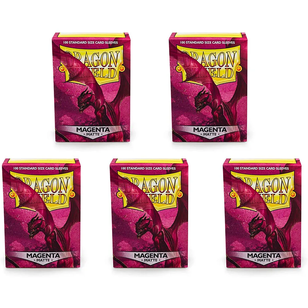 

5 Packs Dragon Shield Matte Magenta Standard Size Card Sleeves Cards Cover MGT Cards Protector for PKM/Star Reals Board Games