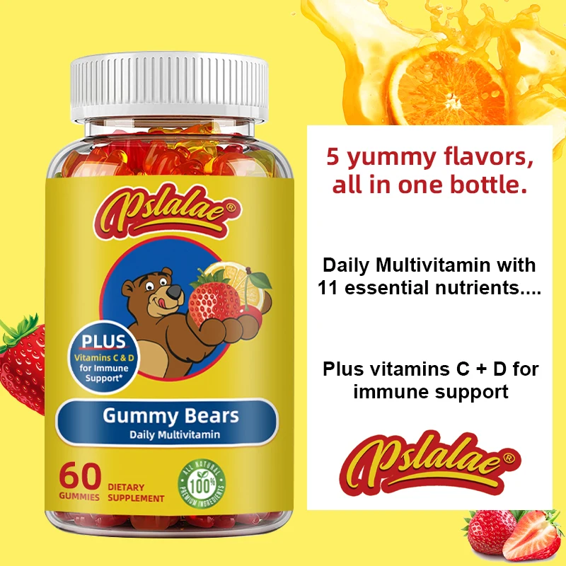 Gummy Bears Daily Multivitamin - Helps with Tooth and Bone Development, Enhances Immunity