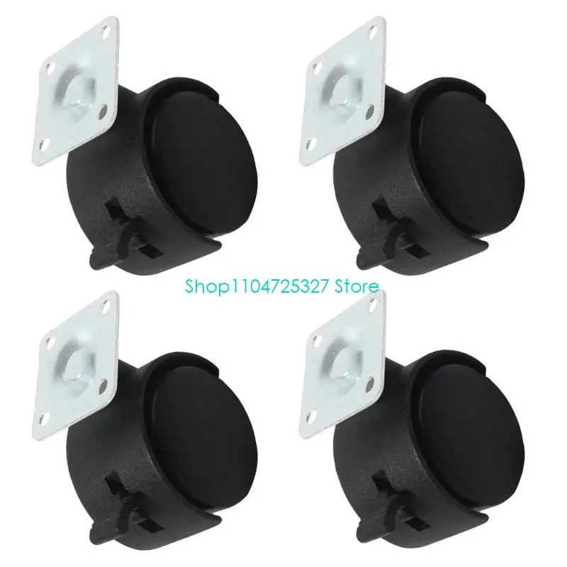 D8KF Heavy Duty Low Profile Rubber Caster Set For Smooth Movement Floor In Any Space Easy Repositioning Stability