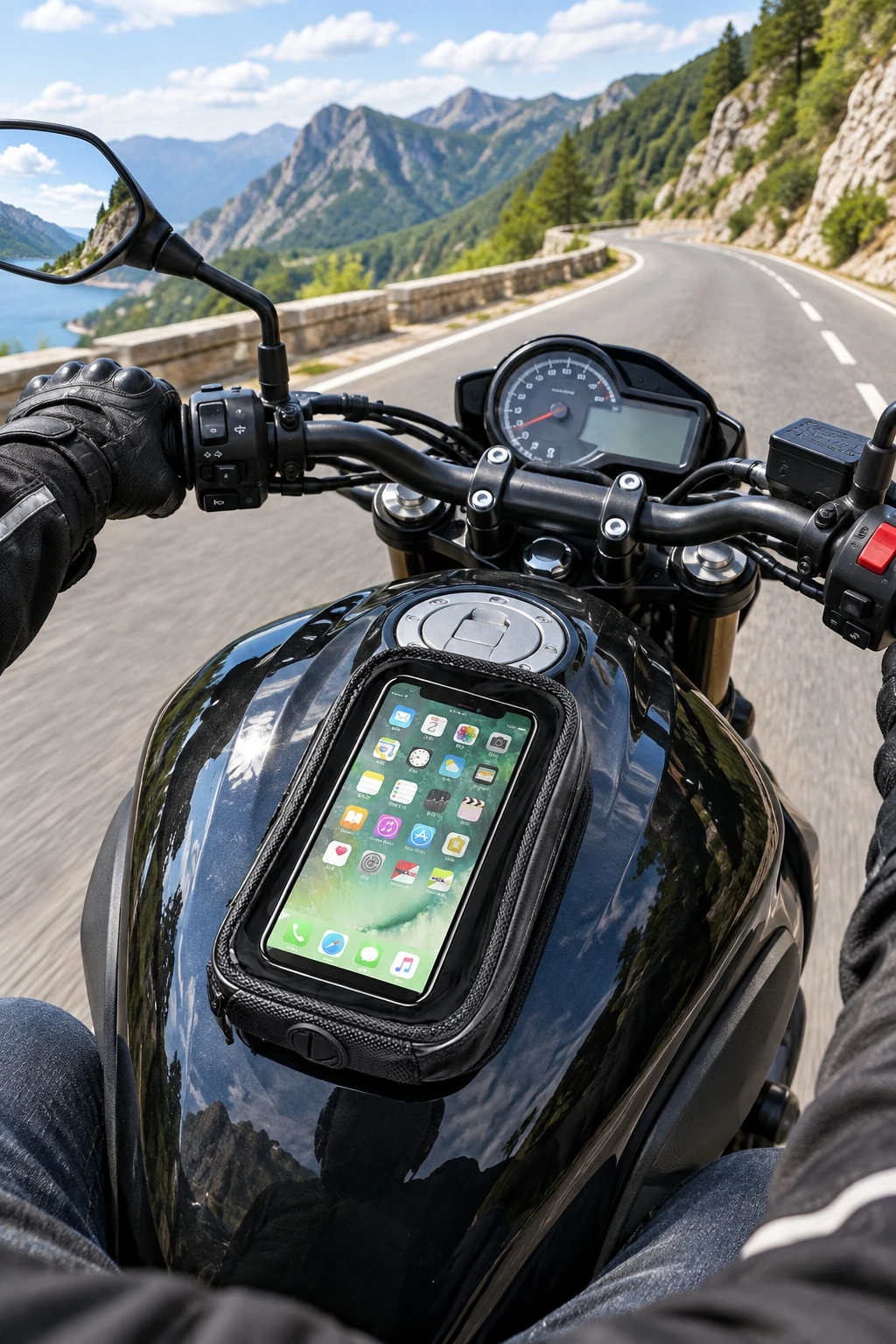 Motorcycle Magnetic Tank Phone Bag, Waterproof Touch Screen Navigation Pouch, Universal Motorbike Storage Tool Bag