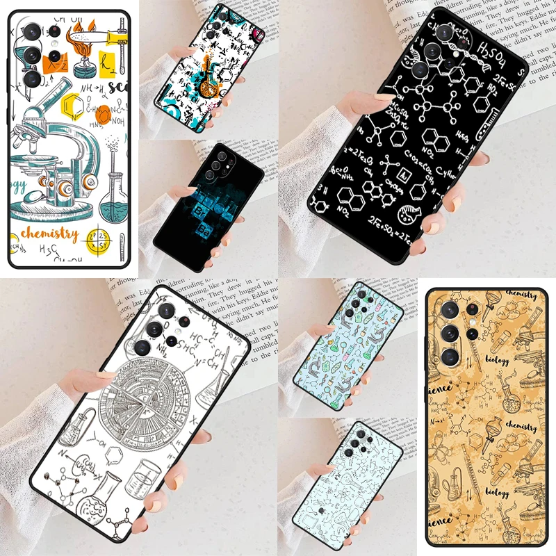 Chemistry elements Phone Case For Samsung Galaxy S24 S23 S22 S21 Ultra S10 Note 10 Pro S20 Plus FE S9 S8 Cover