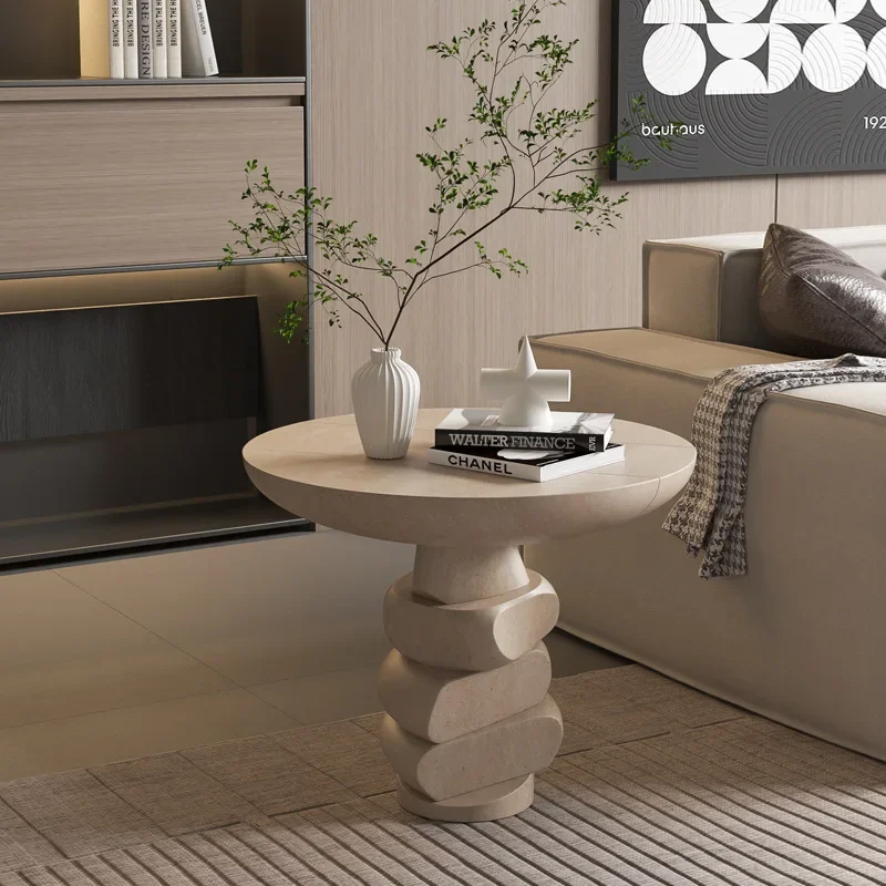 Italian minimalist rotating coffee table villa creative sample internet celebrity high-end edge table