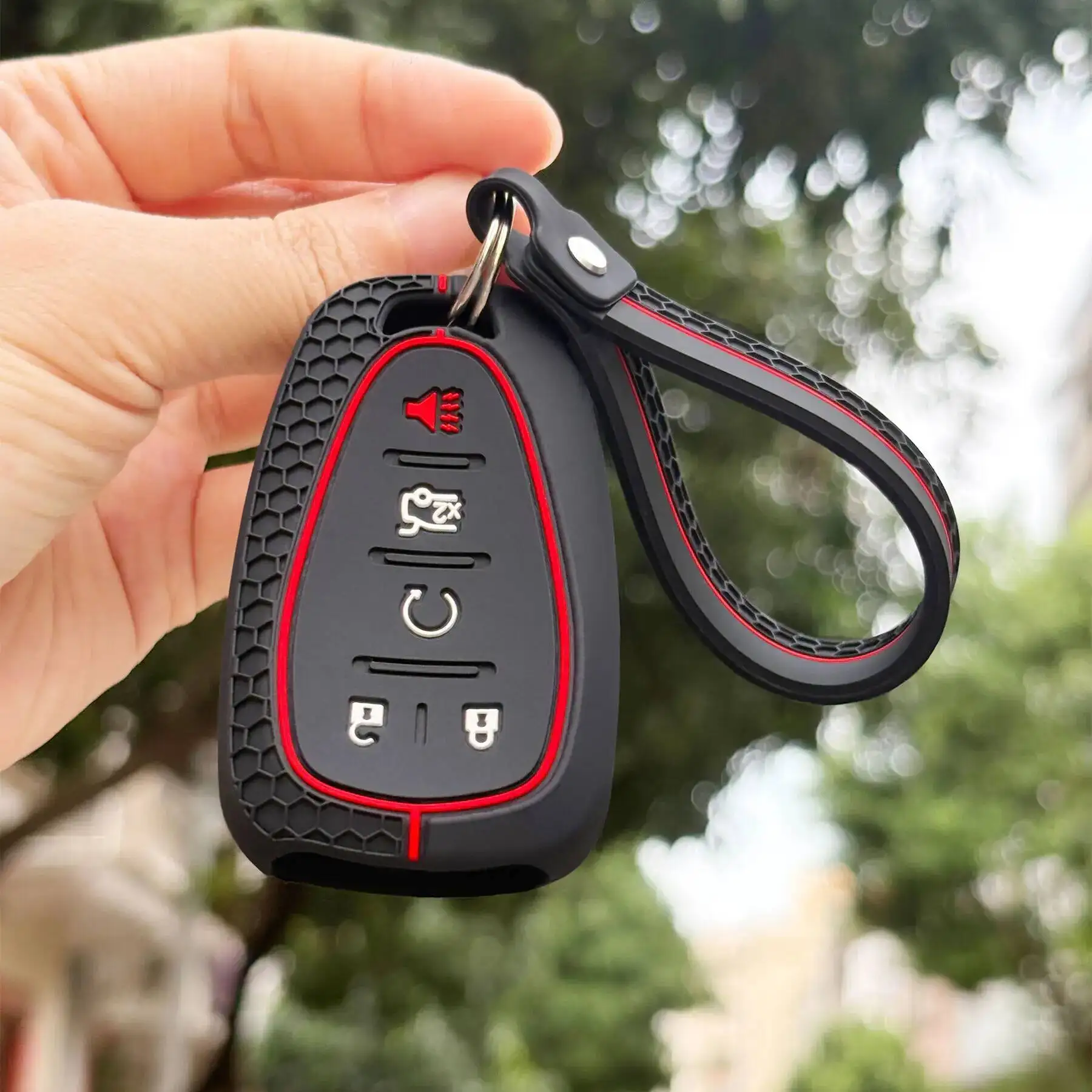 LLavero para Chevrolet Bolt EV Onix 2023 Cruze Spark Silverado Volt Equino Camaro Aveo Sonic funda de silicona para mando a distancia de coche