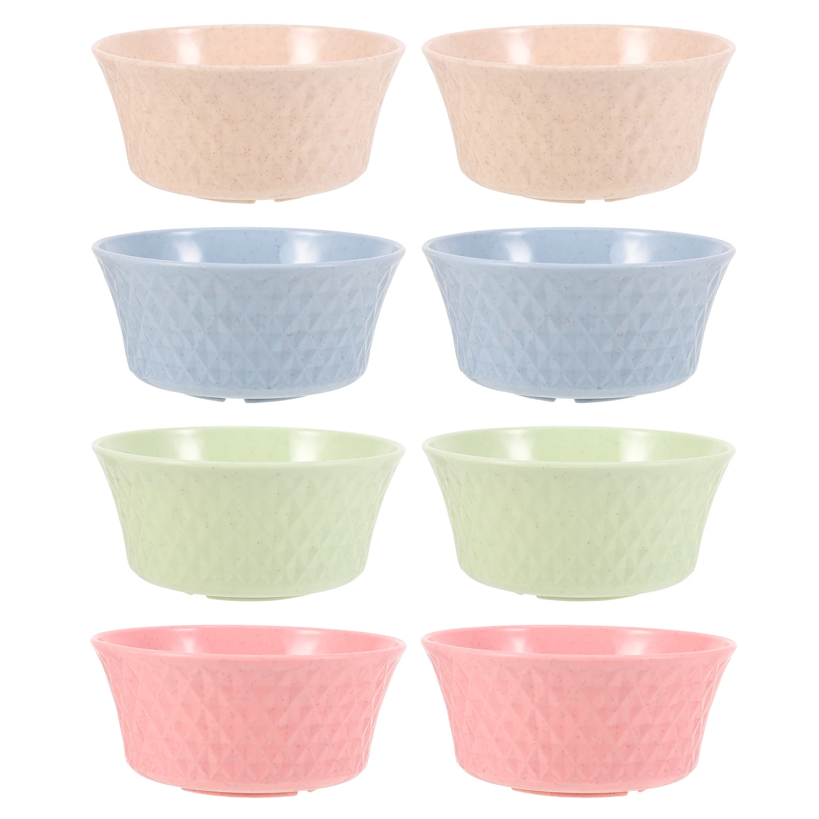 

8pcs Children Plastic Bowls Kids Salad Rice Food Grade Safe Stackable Non Slip Kitchen Supplies