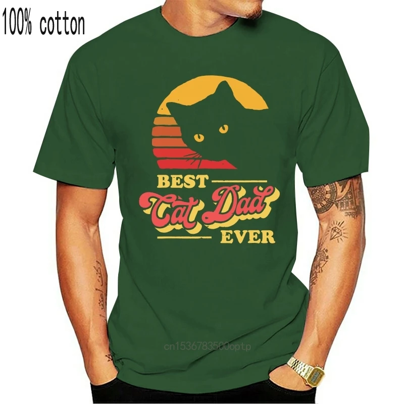 Vintage Eighties Style Best Cat Dad Ever Retro Distressed T-Shirt