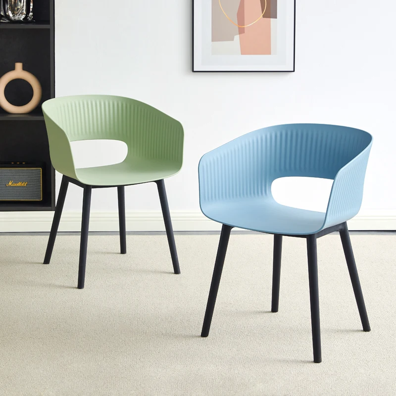 

Household light luxury high-end dining table and chairs Nordic modern simple backrest stool