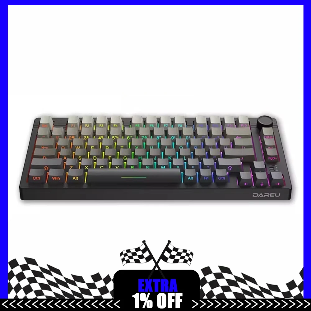 DAREU EK75 Wireless Keyboard Gasket Structure Of Leaf Spring 4000mAh Gaming Keyboard Three Mode Connection For Pc Accessories