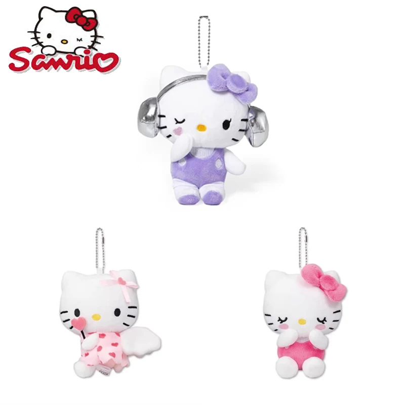 

Sanrio Hello Kitty Wink with Headphones Plush Doll Cartoon Shy Angel Moulding Toy Pendant Cute Backpack Keychain Hangings Gift