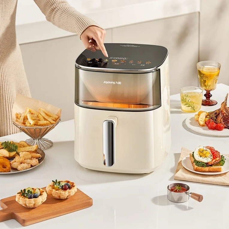 7L Large Capacity No Flip Air Fryer Household Visible Window 0 Fluorine Titanium Ceramic Liner