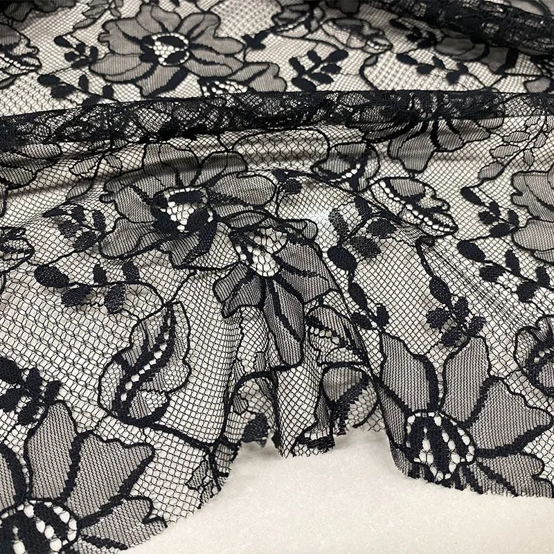 

Изысканная черная объемная вышивка, кружевная сетчатая ткань с узором «автомобильная кость», ажурная водорастворимая ткань, аксессуары ручной работы