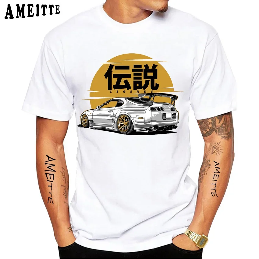 

Sports Car Legend Fast Japan Drift King T-Shirt New Summer Men Short Sleeve Classic MK4 Sports Car Style White Casual Boy Tees
