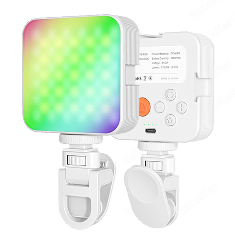 

Selfie Light for iPhone Phone Light Clip Camera Light 2000mAh RGB Portable LED Perfect for Photos Video Recording Zoom Tiktok