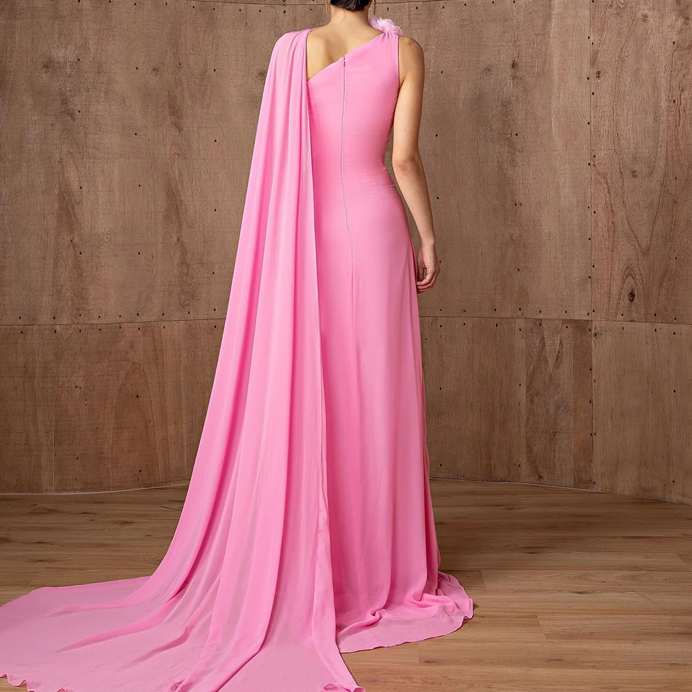 Customized Temperament Straight Floor Length Strapless Chiffon Sleeveless Evening Dress Elegant Photo Color vestidos para mujer