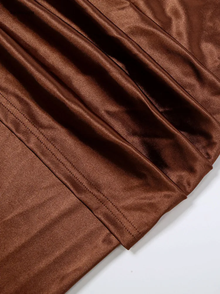 فستان Yomesugar أنيق مكشكش طويل ماكسي للنساء محب برقبة دائرية وأكمام طويلة فساتين ضيقة للحفلات المسائية والنوادي #6