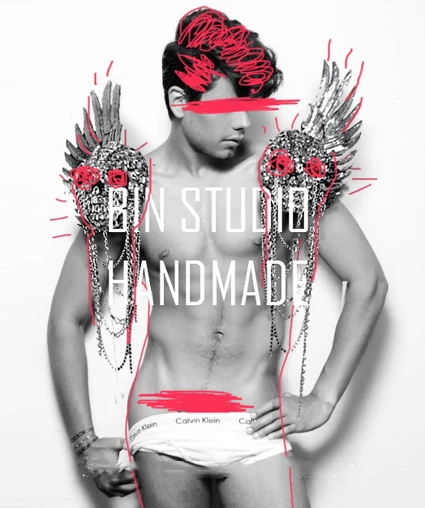

Sexy Angel Skull Shoulder wear Dancer Stage Show Celebrity Runway Burning Man Outfit Birthday Party Wear gift Stage man