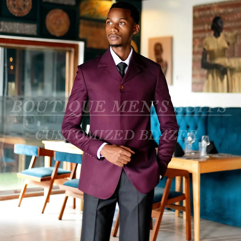 

Мужские костюмы по индивидуальному заказу, элегантный деловой комплект из 2-х предметов, куртка и брюки, формальный однобортный облегающий костюм с лацканами, полный комплект, блейзер