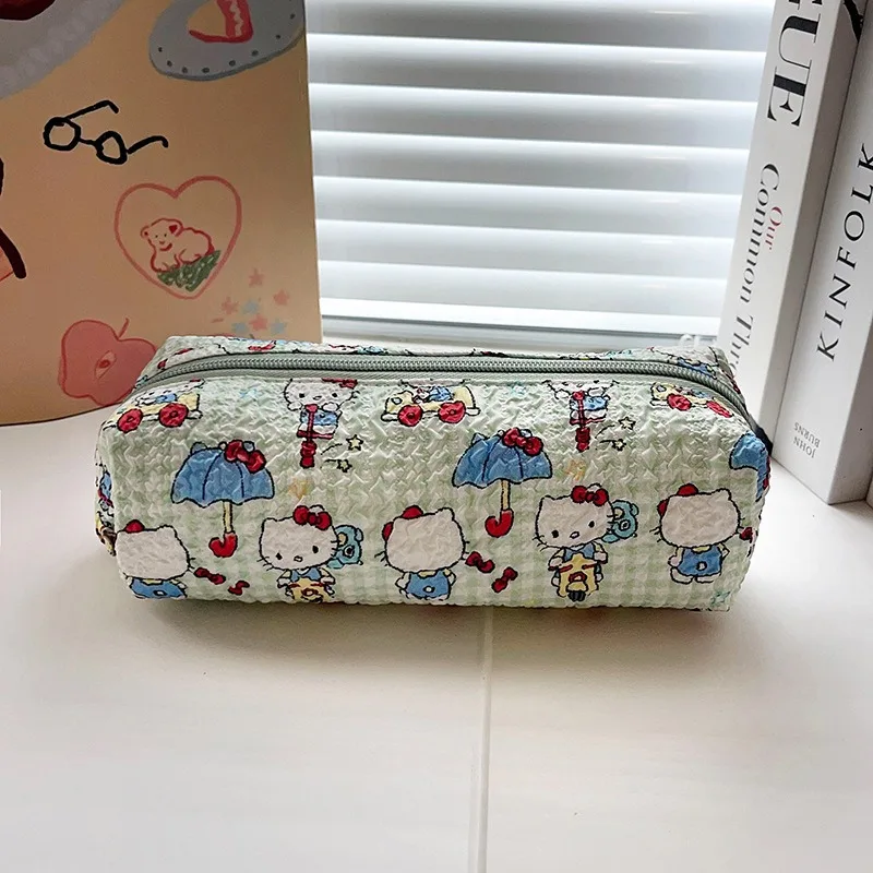 Hello Kitty Kawaii Pencil Case Cartoon High Value Stationery Box Student Stationery Storage Bag Wholesale of Women Accessories