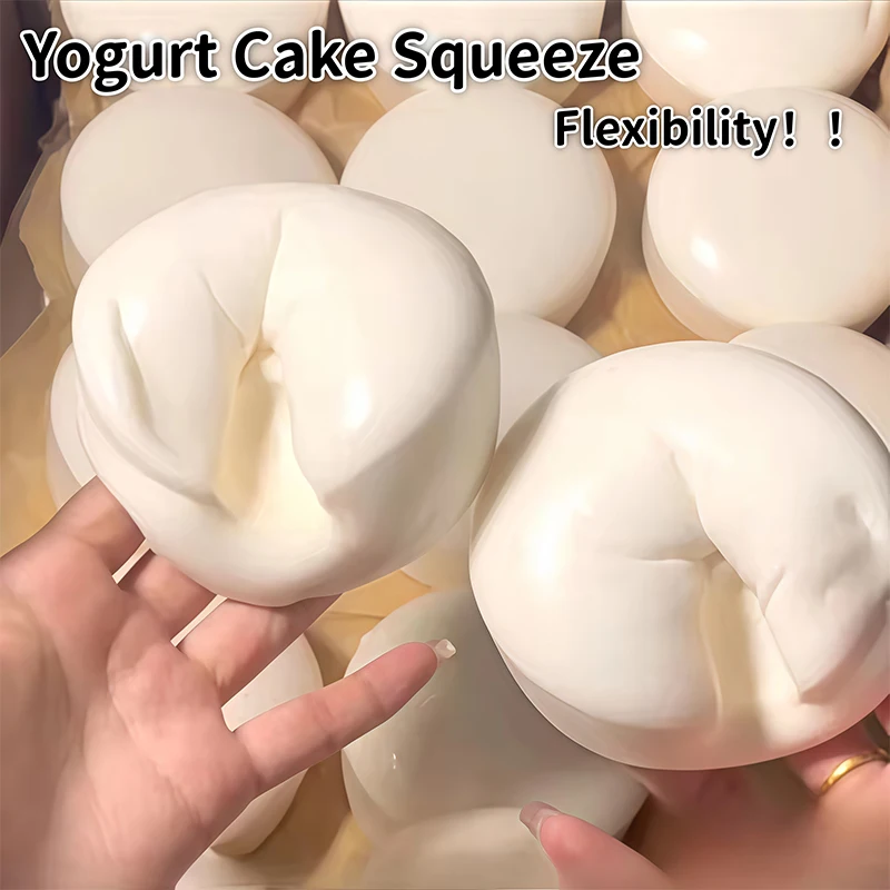 Pelota Antiestrés de Yogur, Juguetes Blandos con Forma de Pastel de Yogur, Juguete Sensorial de Rebote Lento para Adultos