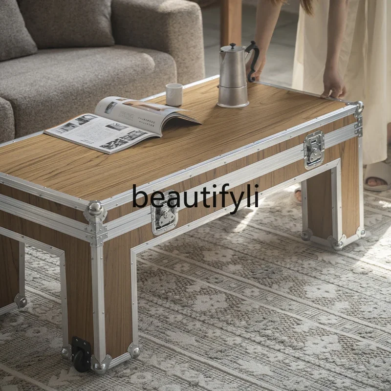 

A48 Air box coffee table badass series removable with storage all aluminum hemming retro nostalgic style