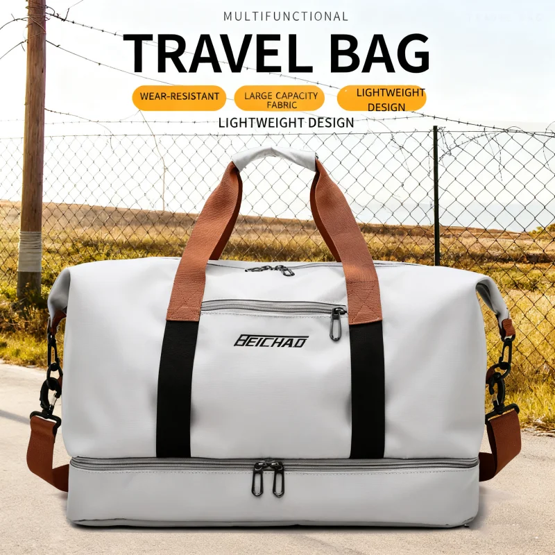 Large-Capacity Travel Bag Men Women Handheld Business Luggage Bag Lightweight Wet and Dry Separation Waterproof Sports Gym Bag