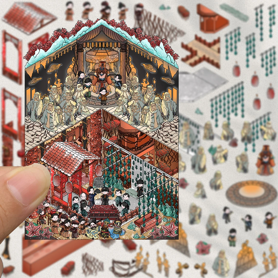 4 قطعة زهور البحر المخفية في قبر السرقة ملاحظات المشهد ملصق سجل القصاصات حقيبة الأمتعة القهوة شخصية الجدار ملصق #2