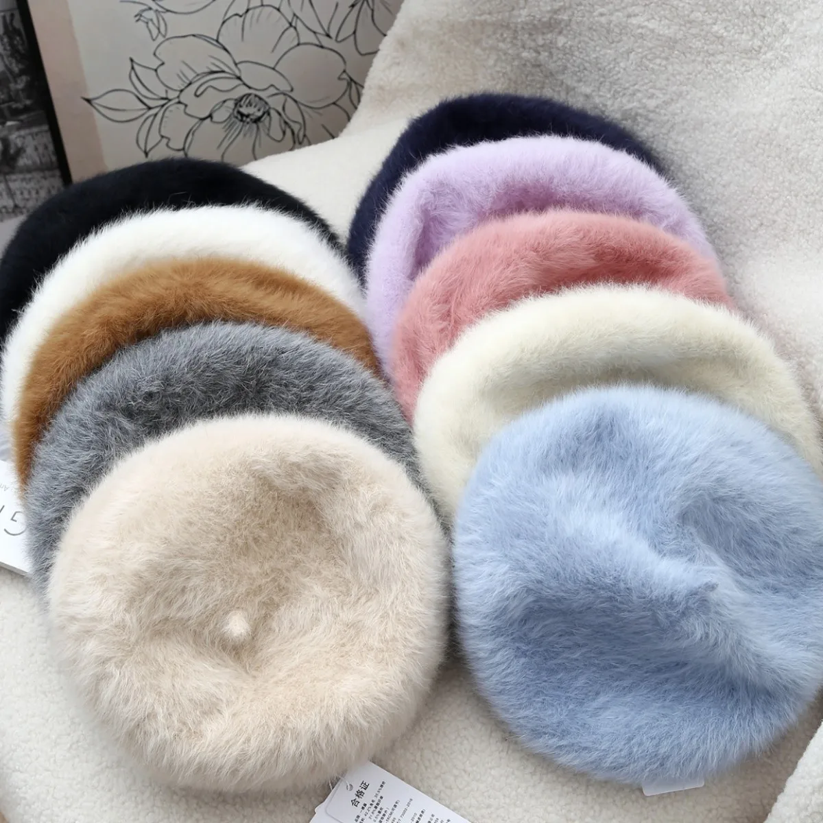 

Сплошной цвет, универсальный берет, зимняя повседневная универсальная шапка художника, элегантные и теплые шапки с тыквой для женщин