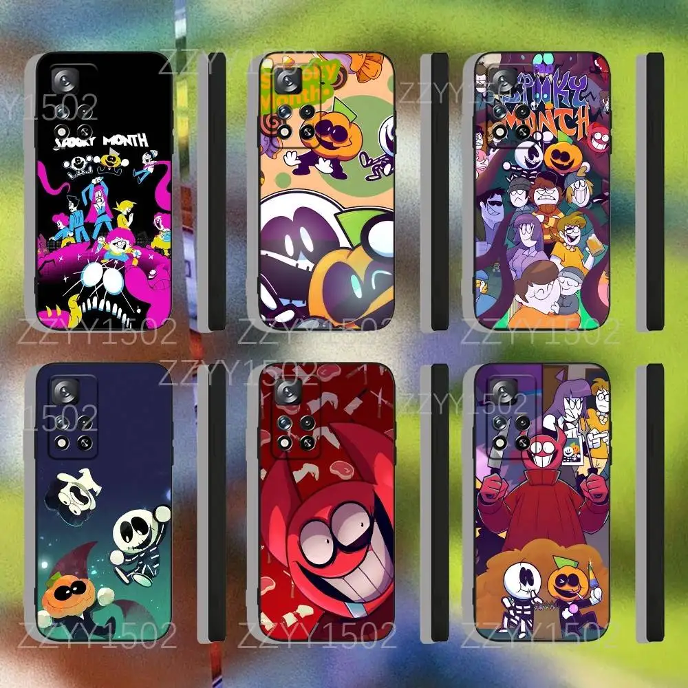 

S-SpookyS M-MonthS Phone Case For Samsung S25,S24,Ultra,S20,S30,Plus,S22,S23,Ultra,Plus,5G Black Silicone Soft