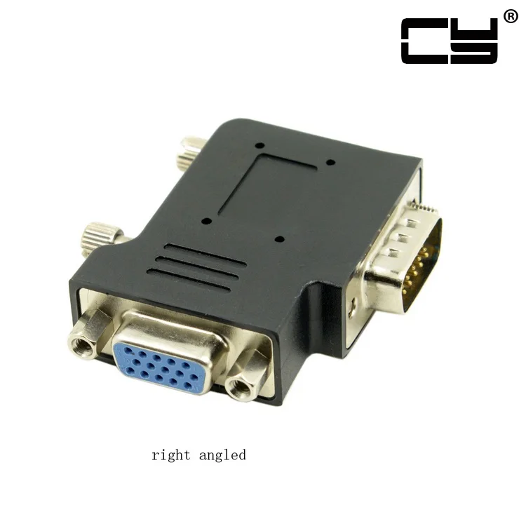 Cablecc-Adaptador de extensión VGA SVGA macho de 15 pines a hembra, convertidor Vertical plano en ángulo recto de 90 grados, enchufe negro