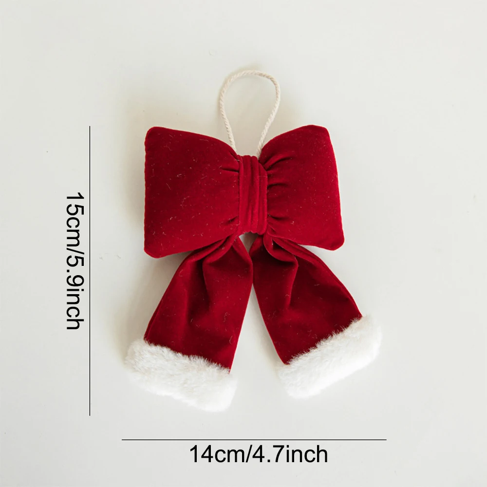 Weihnachten rote Samtschleifen Weihnachtsbaum Ornamente für Weihnachten Home Dekorationen Kranz Treppen Geländer Dekore Neujahr Geschenkzubehör – Detail 16