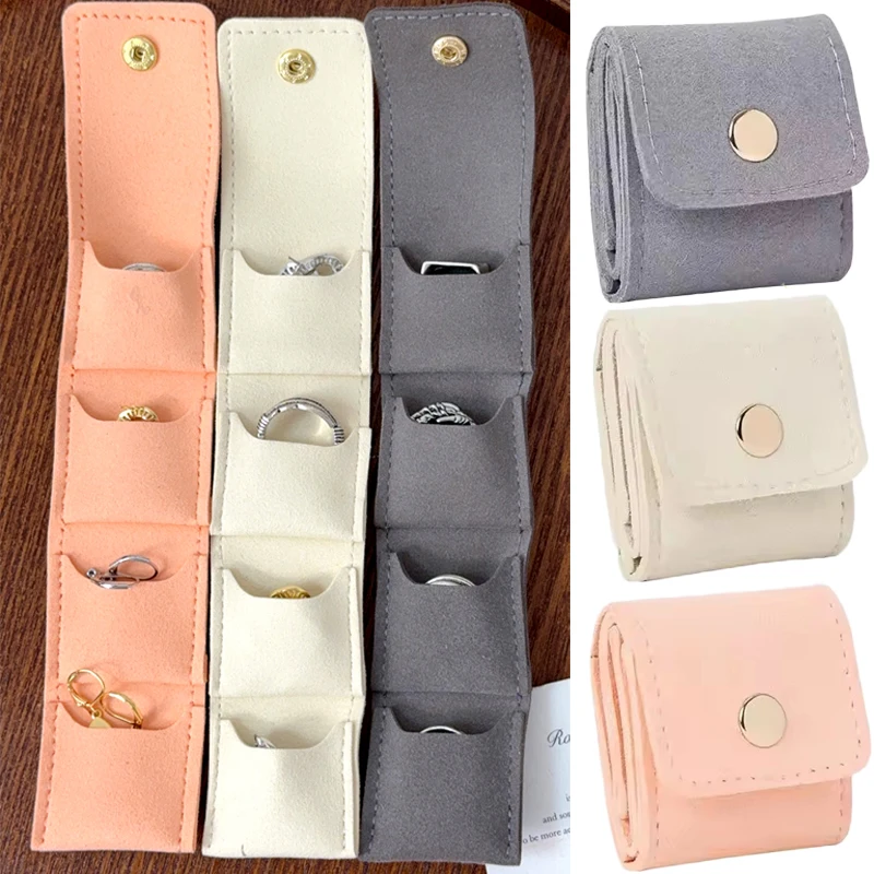 

Cute Small Snap Closure Bags Jewelry Folding Storage Bags Stud Earring Ring Charm Necklace Organizer Gifts Pouches Girls