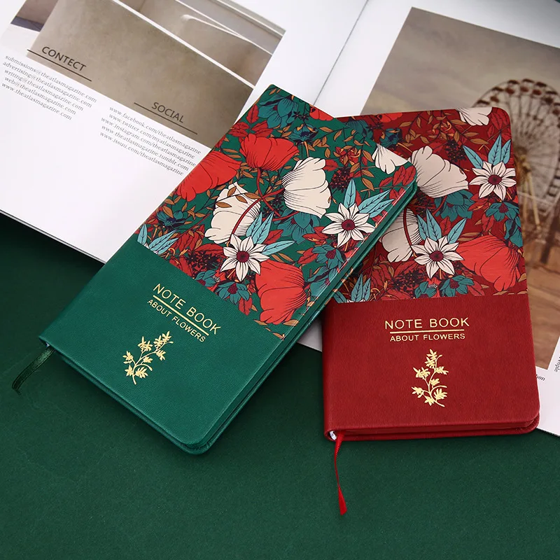 Kawaii Vintage Flower Notebooks A6 Agenda PU Leather Portable Handwritten Planner Diaries Notepads And Journals гарри поттер