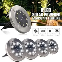 Solar Powered LED Underground Lights Outdoor Waterproof Circular Embedded Garden Lawn Lights Courtyard Lighting Street Lights