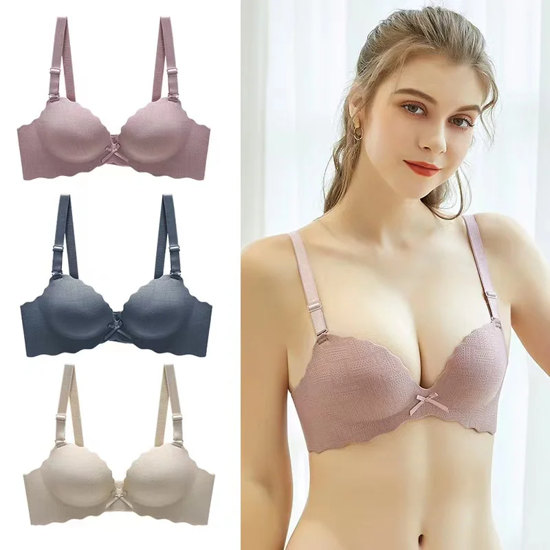 Small Breasts Show Big Underwear, Deep V Push-ups, No Steel Ring, Flat Chest, Special Bra, Thickened Push-up Bra Set