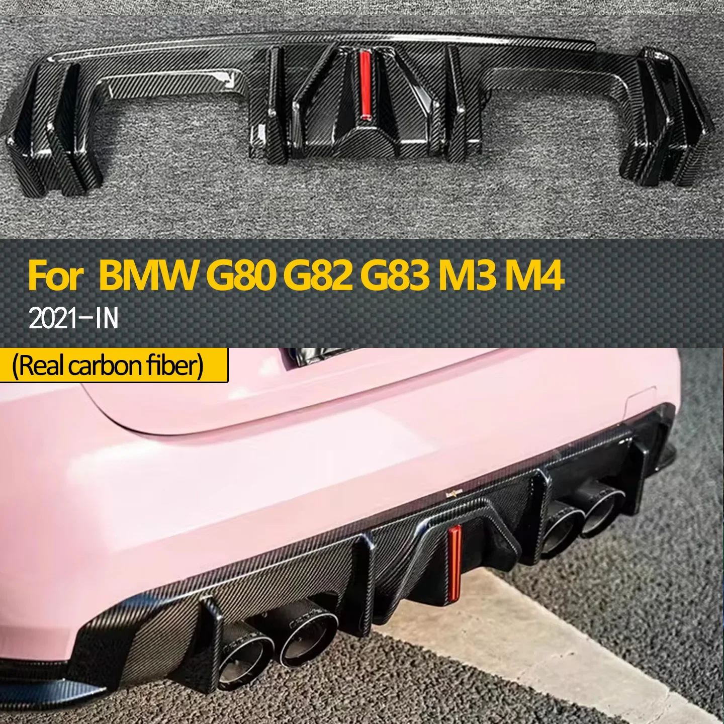 

Для BMW M3 M4 G80 G82 сухой автомобильный задний бампер из углеродного волокна, диффузор, задний переключатель, задняя губа, обновленный комплект кузова