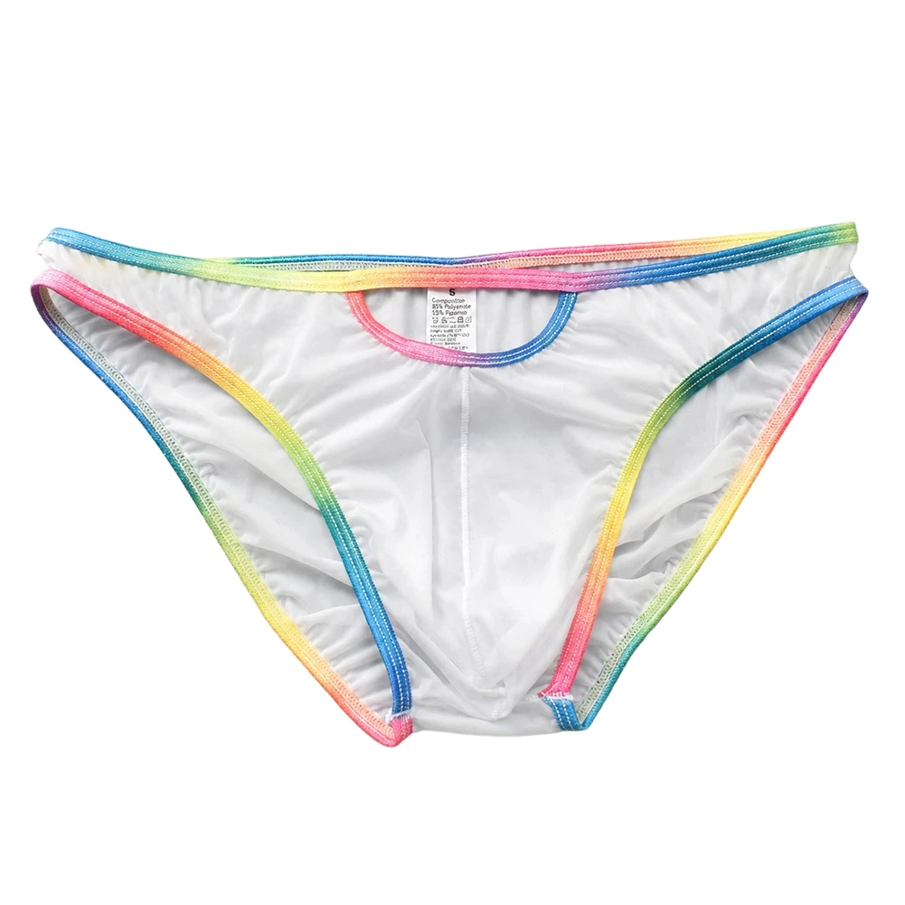 Men's Briefs Strip Soft High Elastic UltraThin Ice Silk See-Through Underwear U Convex Pouch Lingerie Underpants