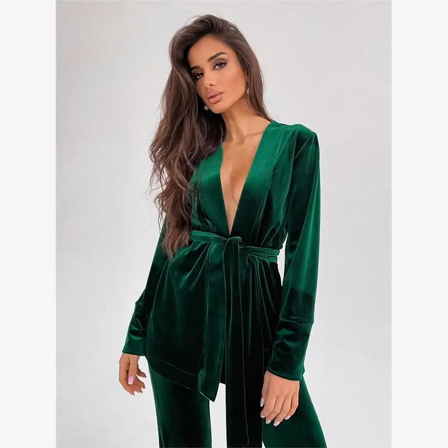 

Женский теплый комплект для дома: халат и ночная сорочка, 2 предмета, с длинным рукавом, V-образный вырез, полиэстер, повседневная домашняя одежда, средний сезон, стандартная толщина